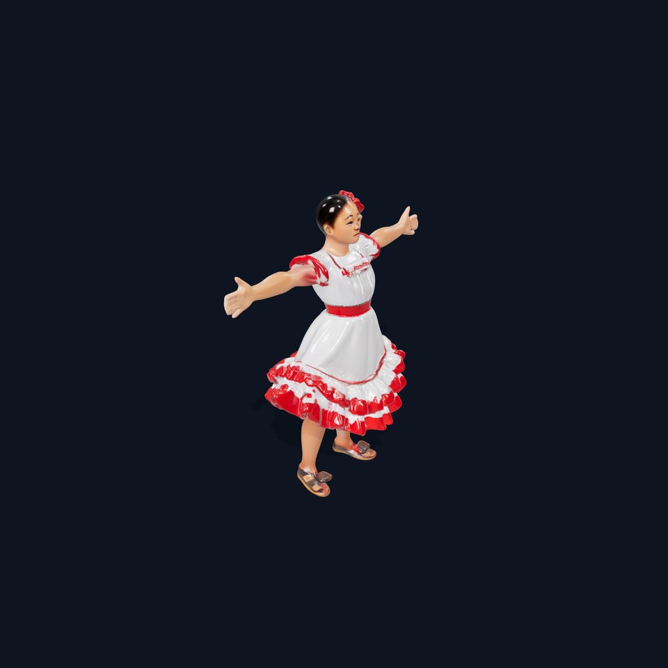 Colorful Folk Dress model pack