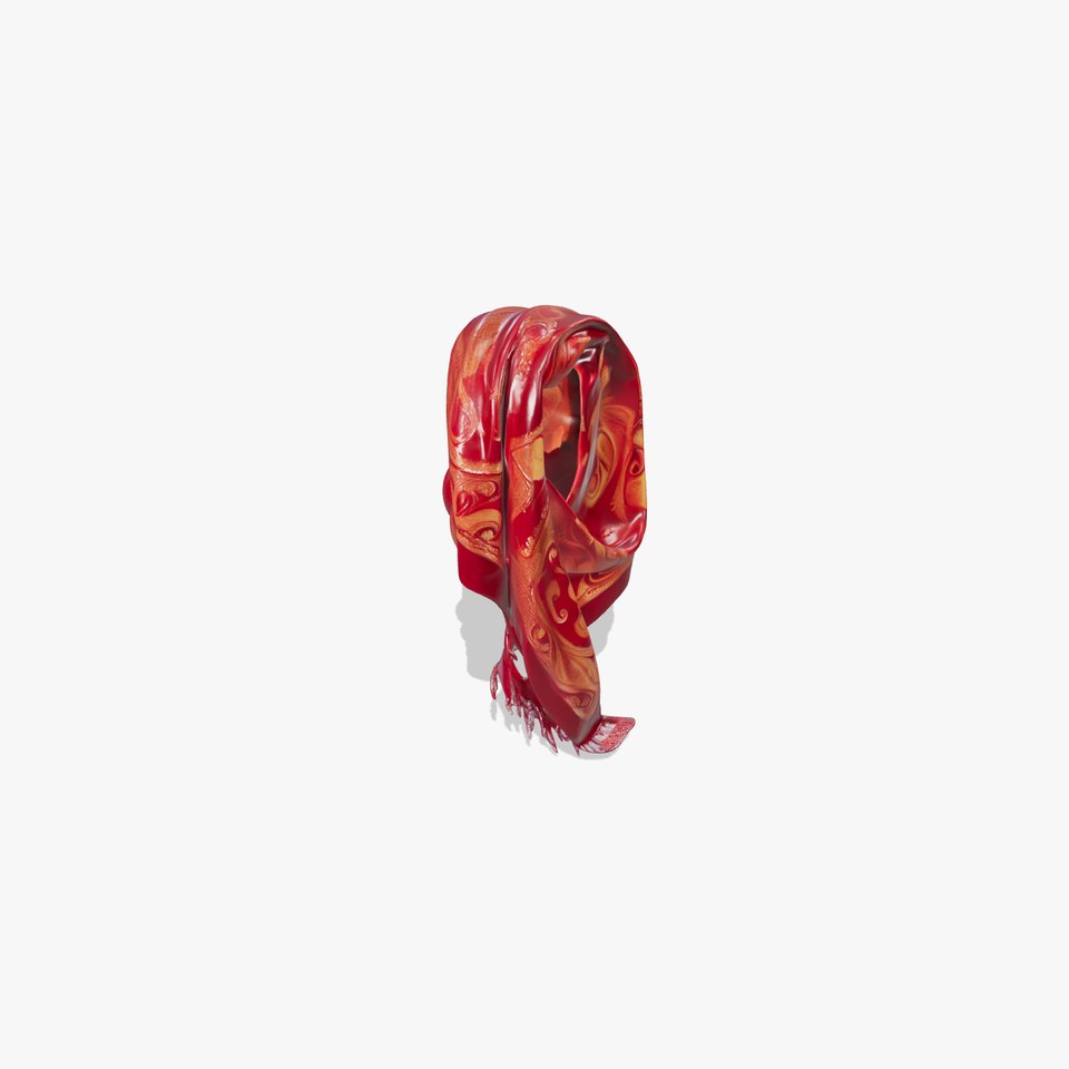 Elegant Red Silk Scarf model pack