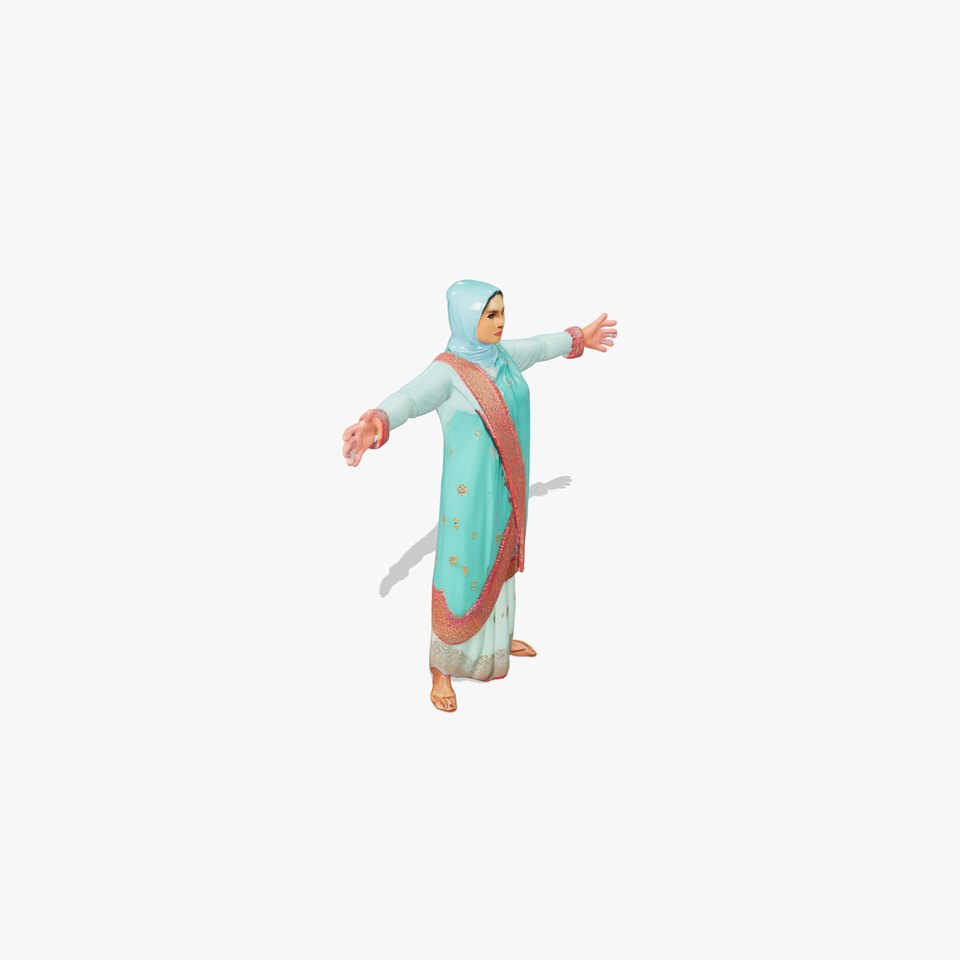 Aqua Traditional Dress model pack