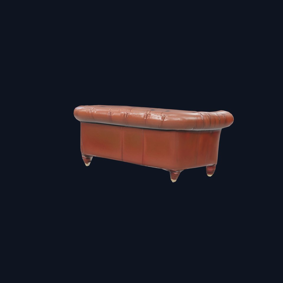 Classic Brown Leather Sofa model pack