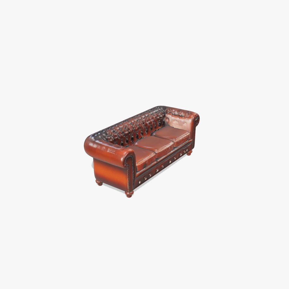 Classic Brown Chesterfield Sofa model pack