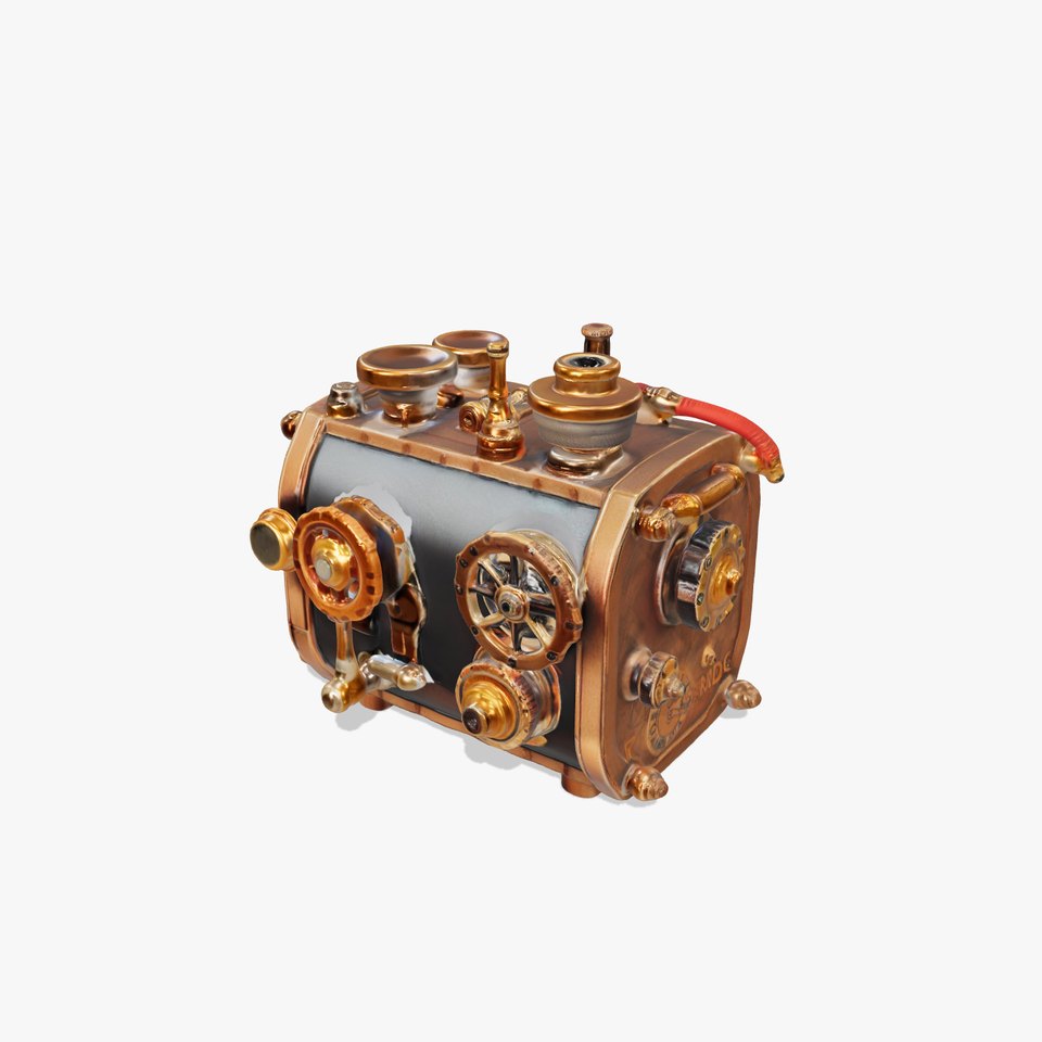 Bronze Steampunk Engine model pack