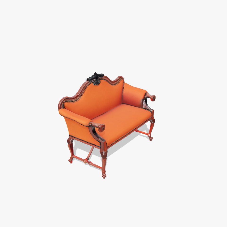 Elegant Orange Sofa model pack