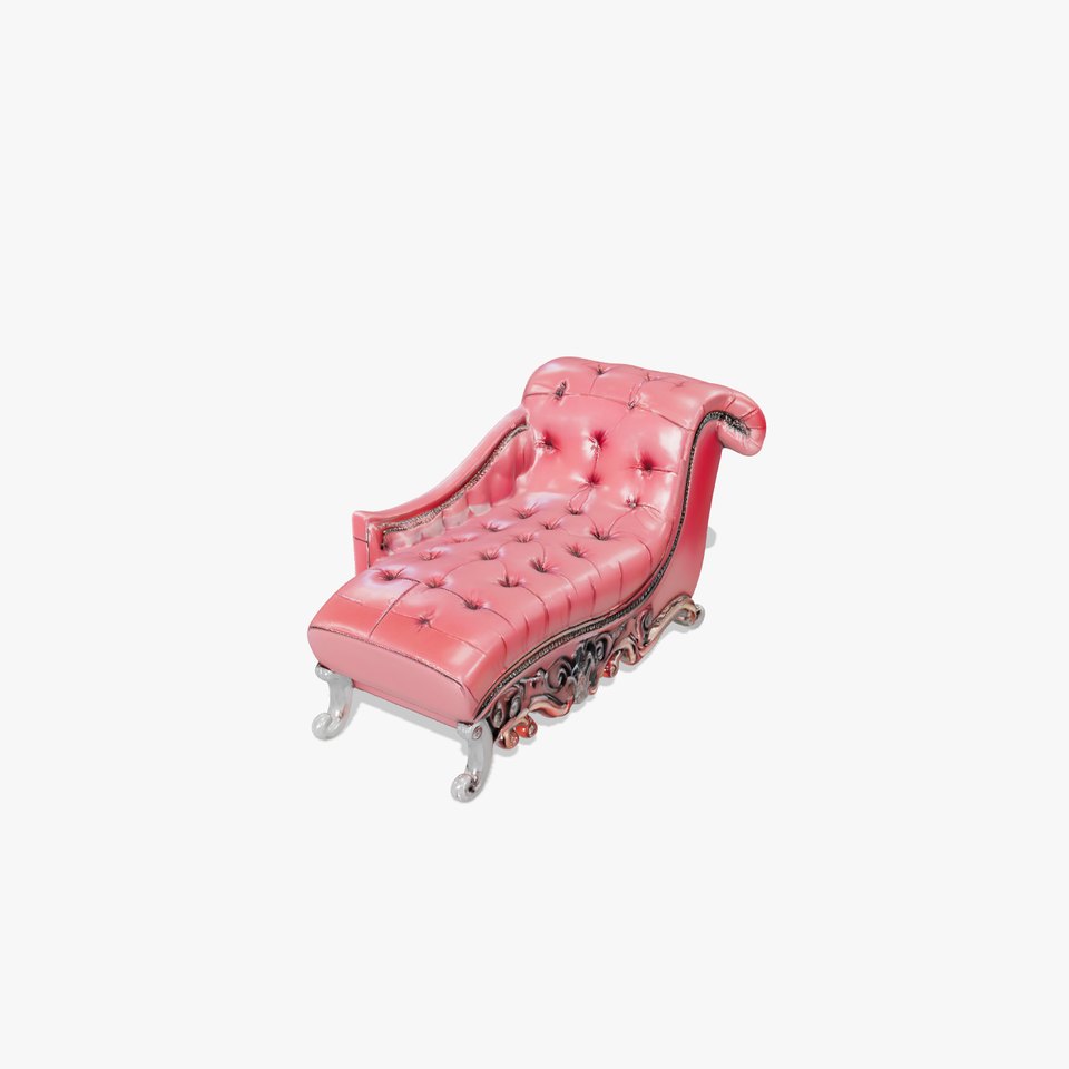 Elegant Burgundy Chaise model pack