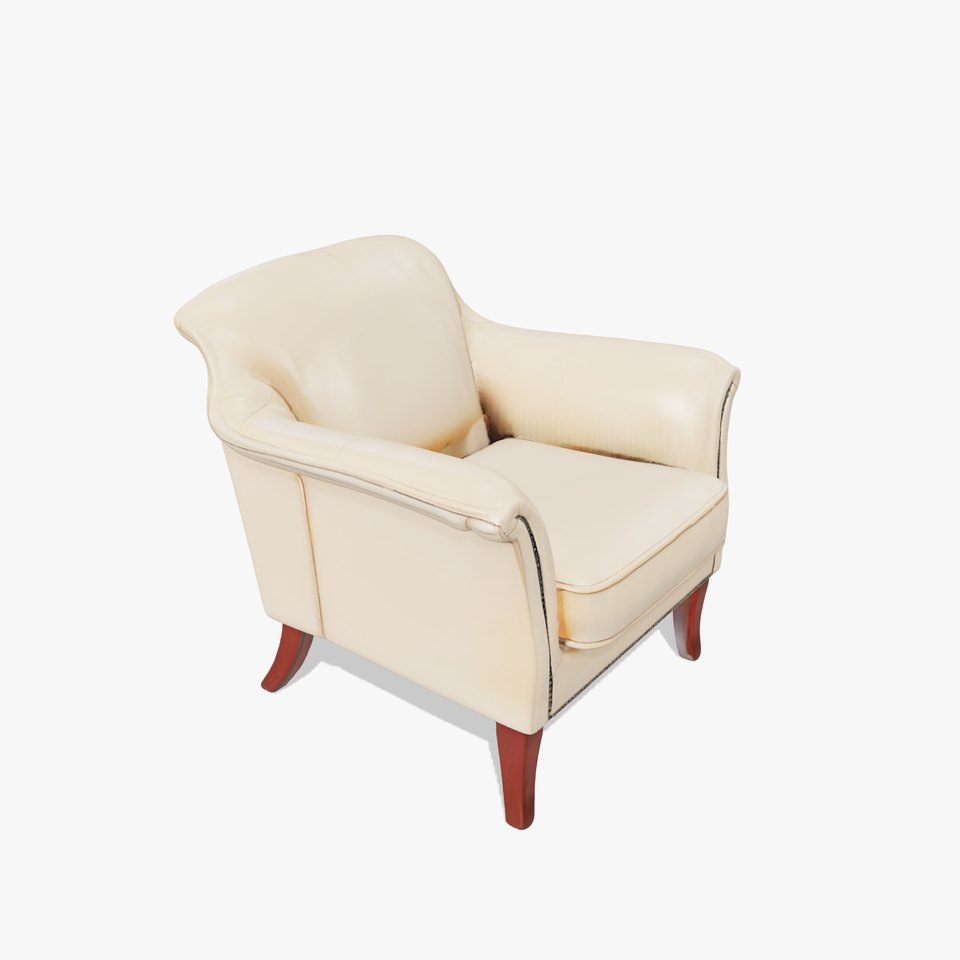 Elegant Beige Armchair model pack