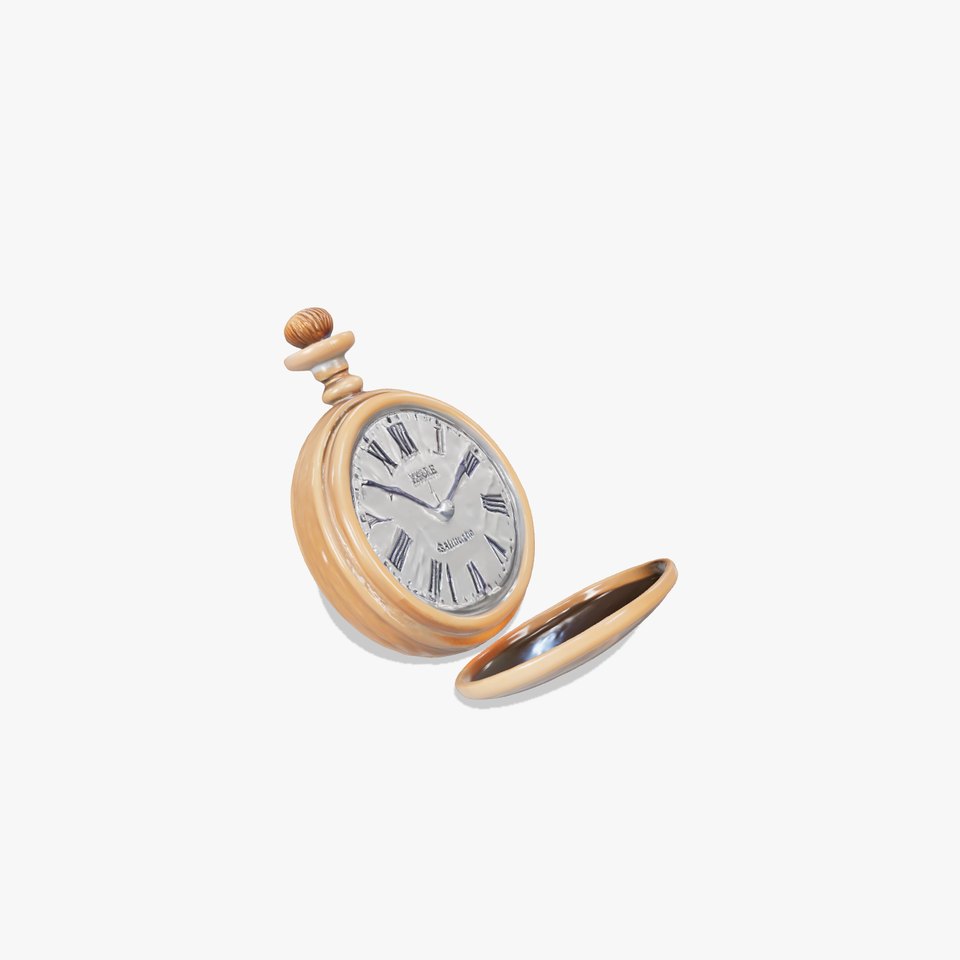 Elegant Bronze Pocket Watch model pack