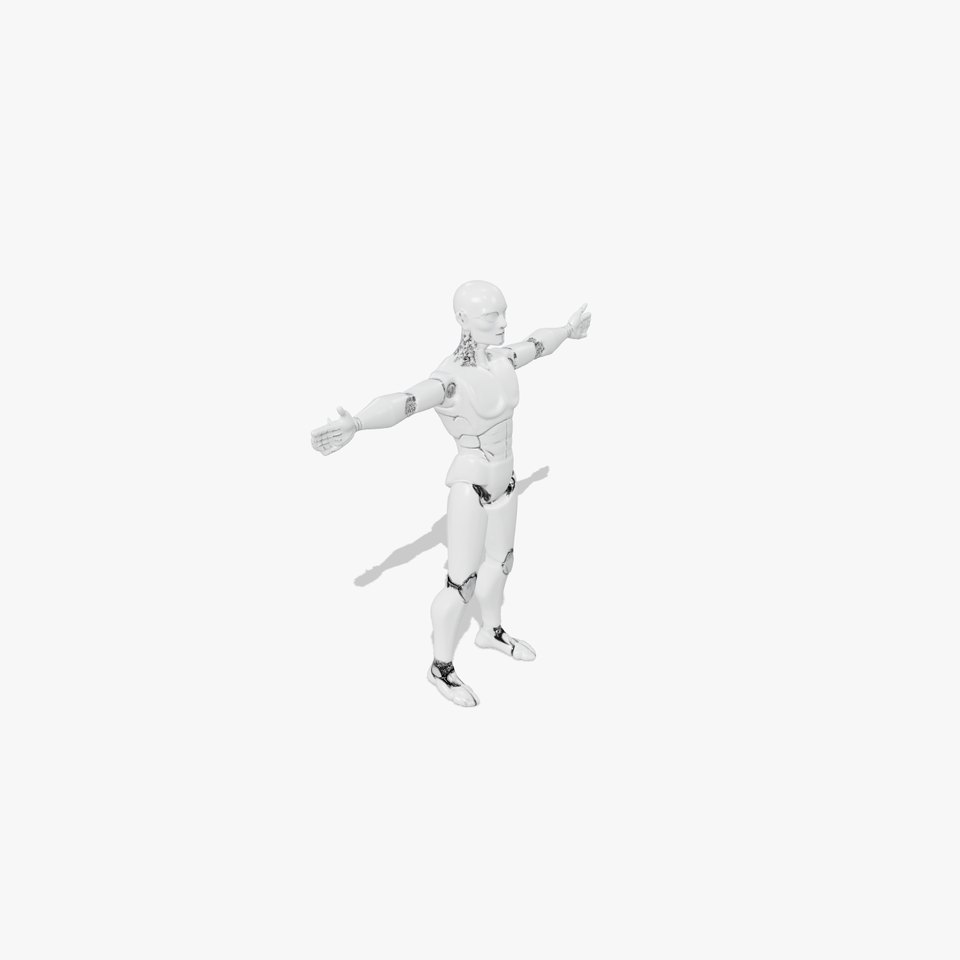 Sleek Silver Robot model pack