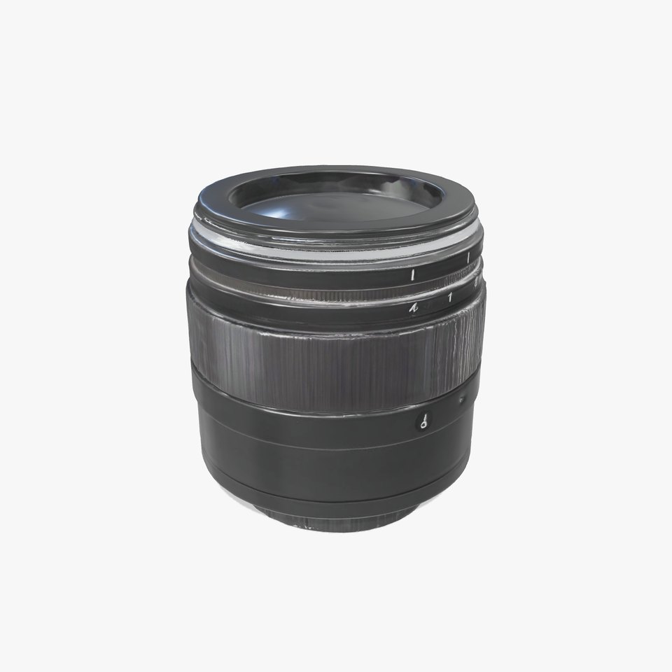 Sleek Black Camera Lens model pack