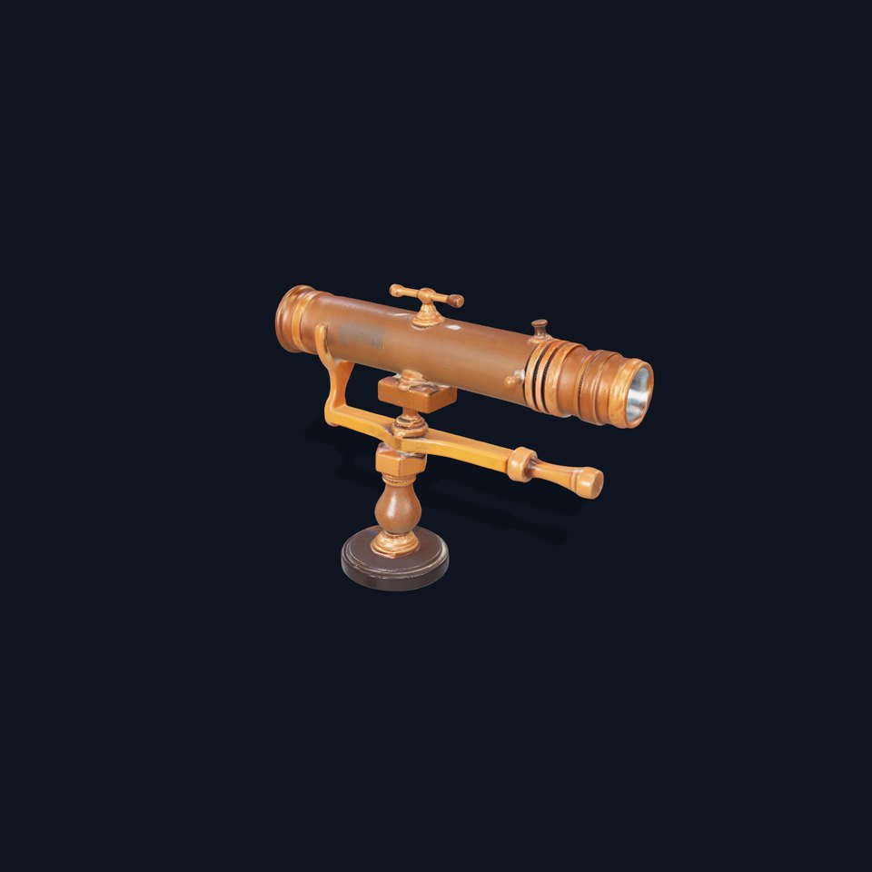 Antique Brass Telescope model pack