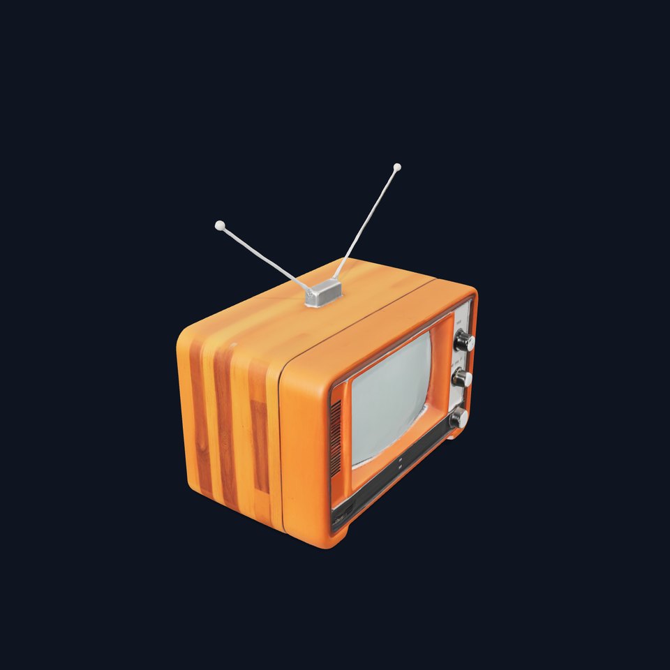Vintage Wooden TV model pack