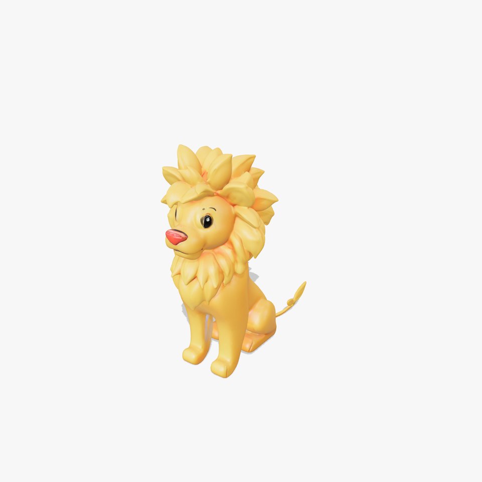 Golden Lion Sculpture model pack