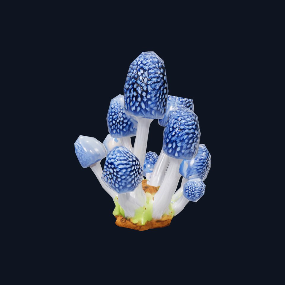 Blue Fuzzy Mushroom model pack