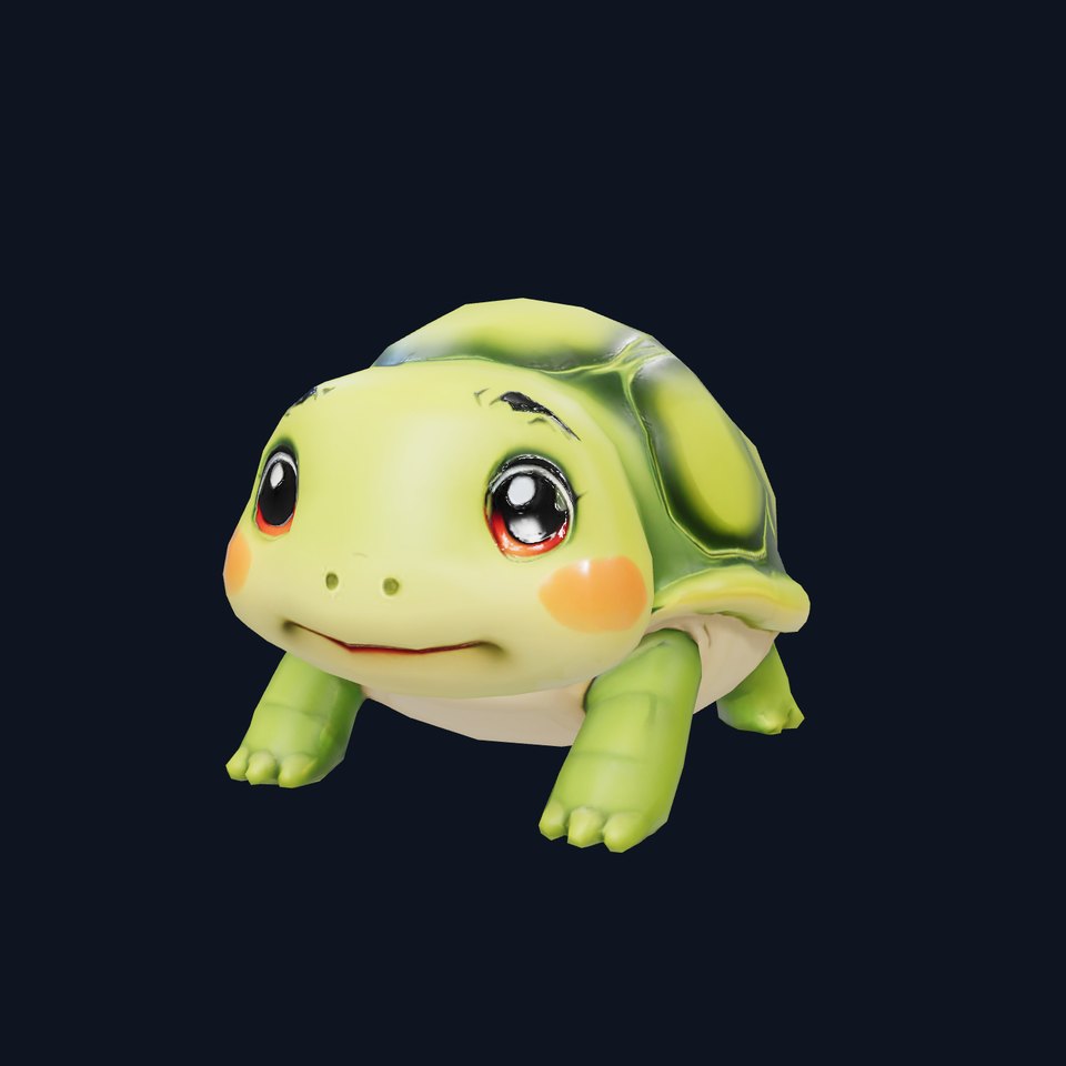 Cheerful Green Turtle model pack