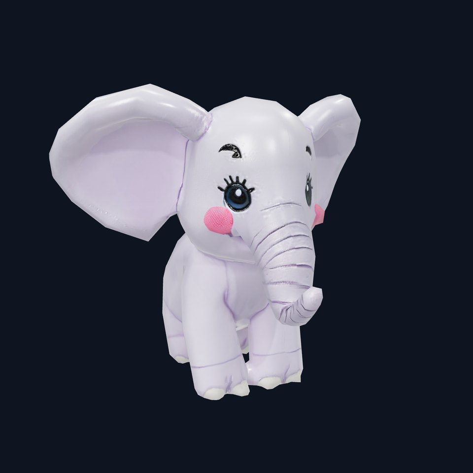 Purple Elephant Plush model pack