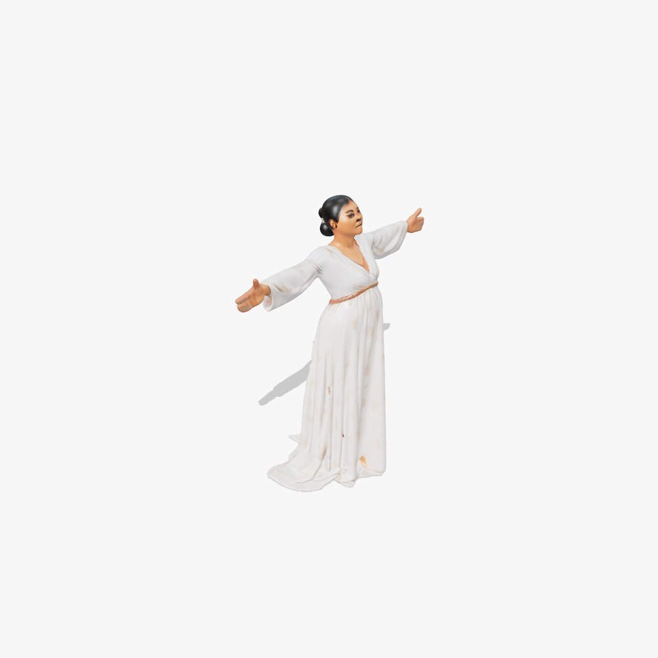 Elegant White Maternity Dress model pack