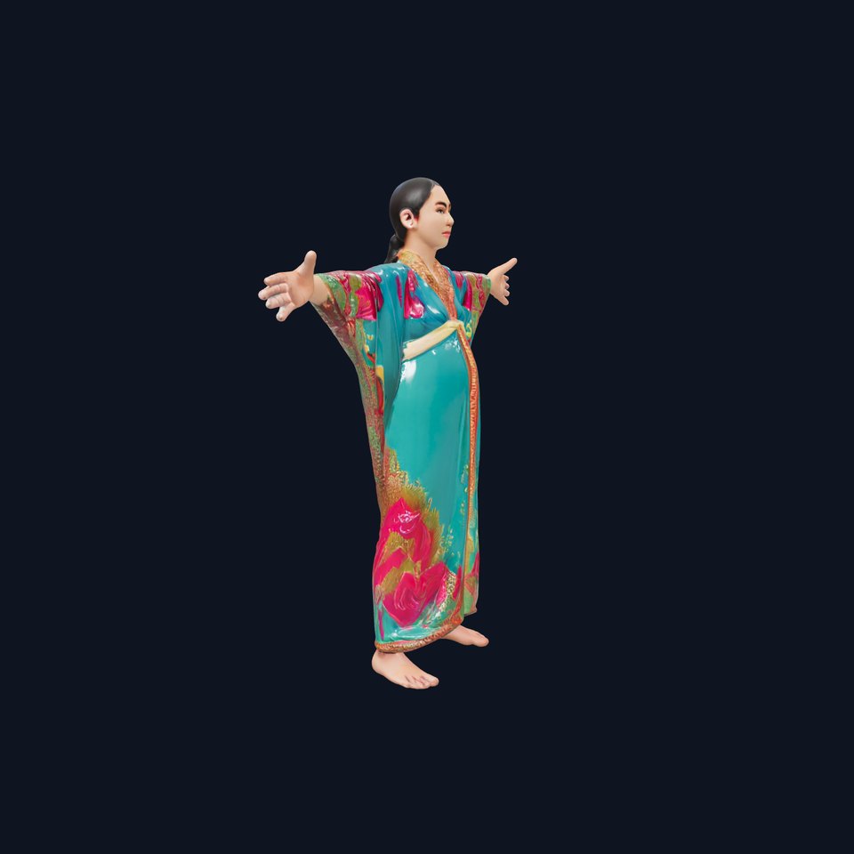 Vibrant Kimono Outfit model pack