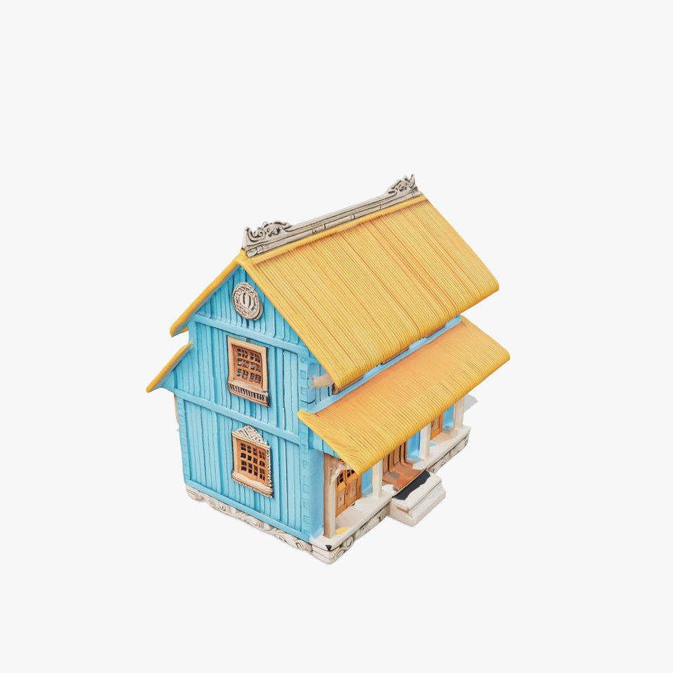 Traditional Teal Cottage model pack