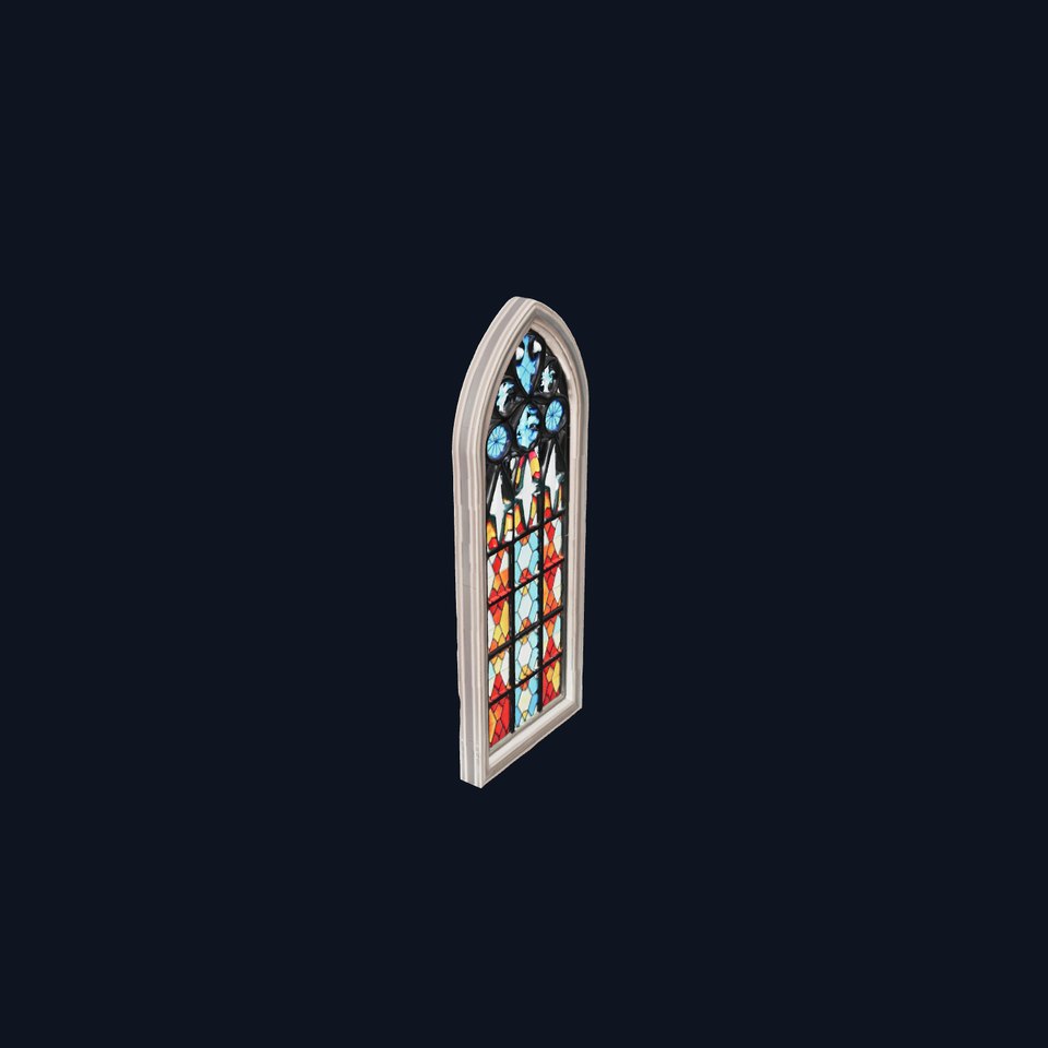 Gothic Stained Glass Window model pack