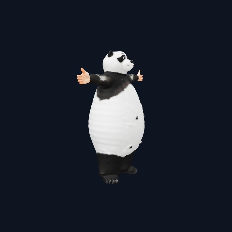 Fluffy Panda Character model pack