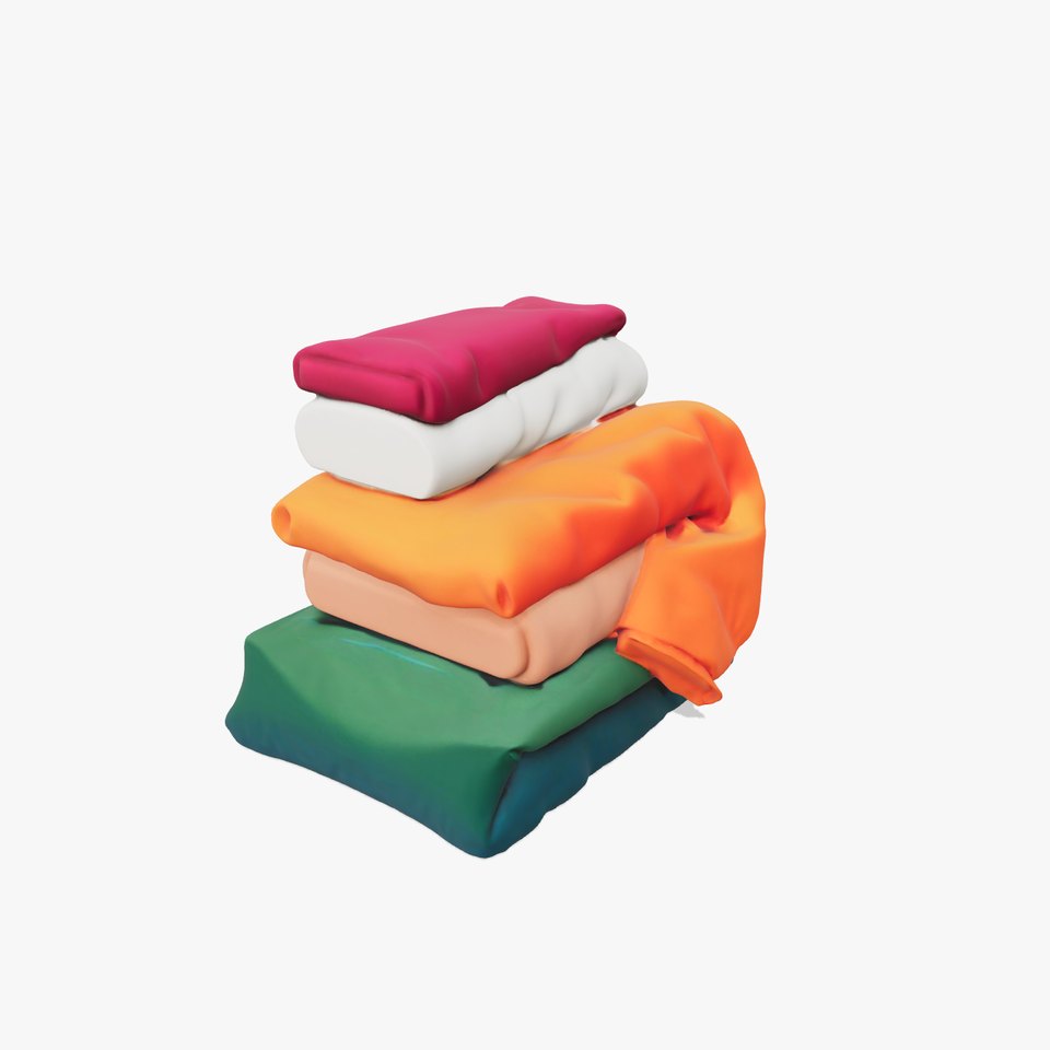 Vibrant Fabric Stack model pack