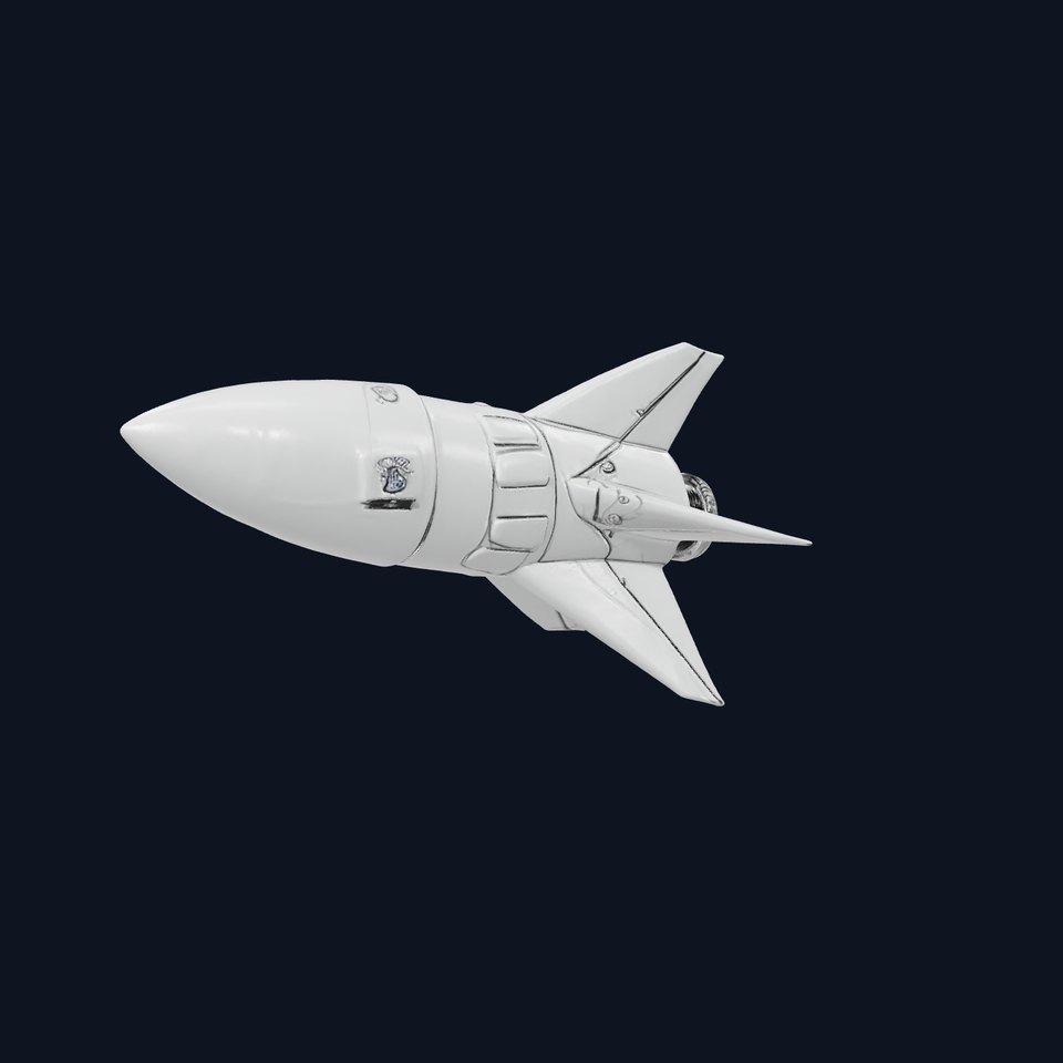 Sleek Silver Rocket model pack