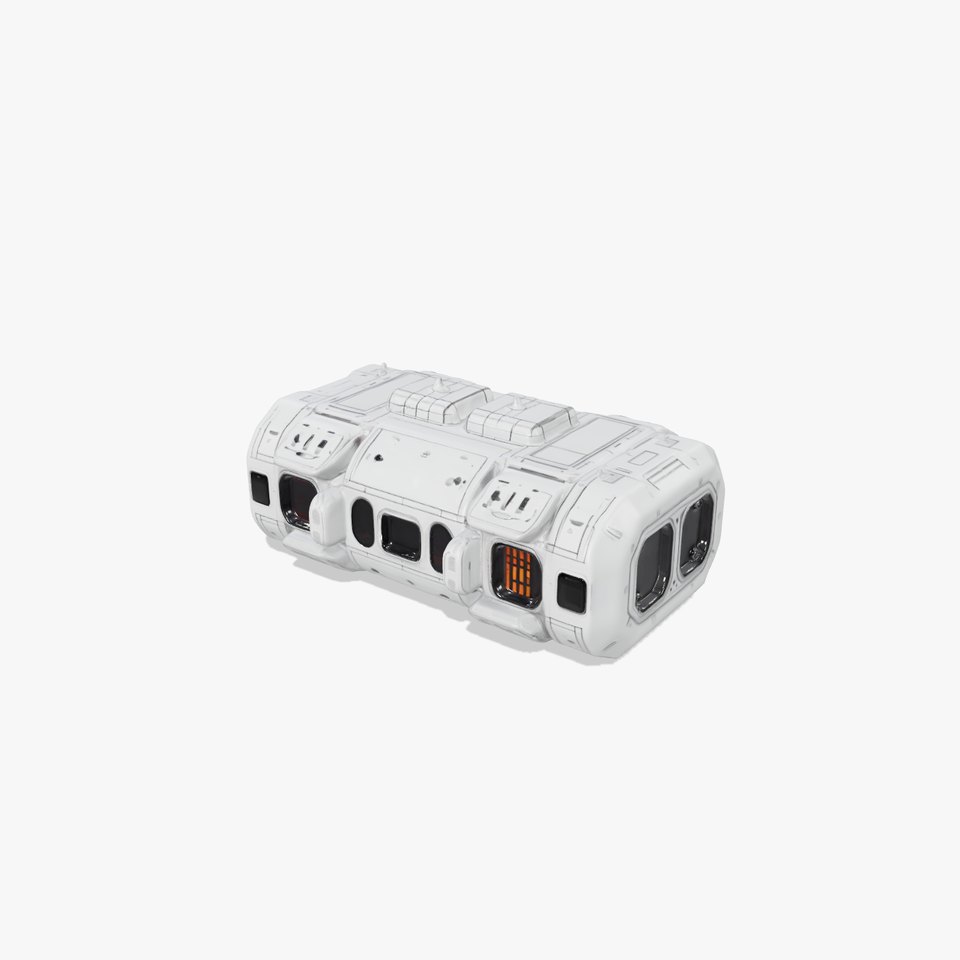Futuristic White Space Capsule model pack