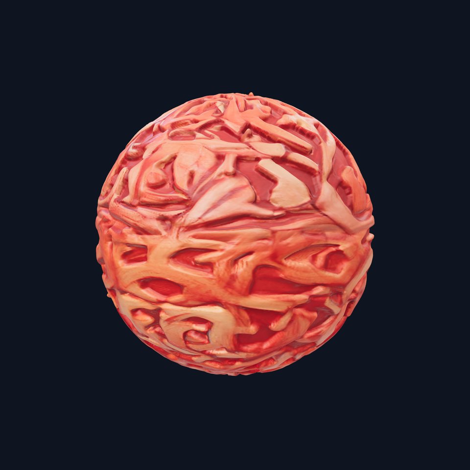 HQ PBR Textures Set Ornate Celtic Red Carved