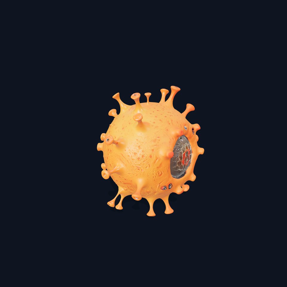 Spiky Orange Sphere model pack