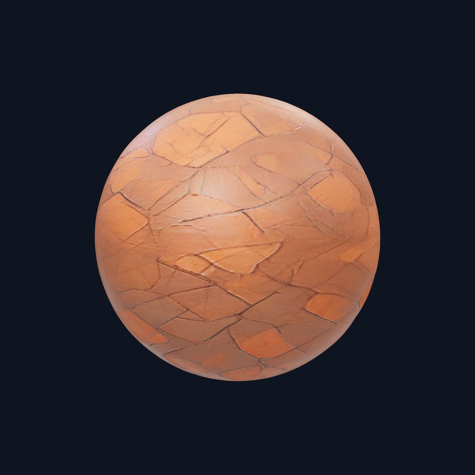 HQ PBR Textures Set Metallic Copper Mosaic