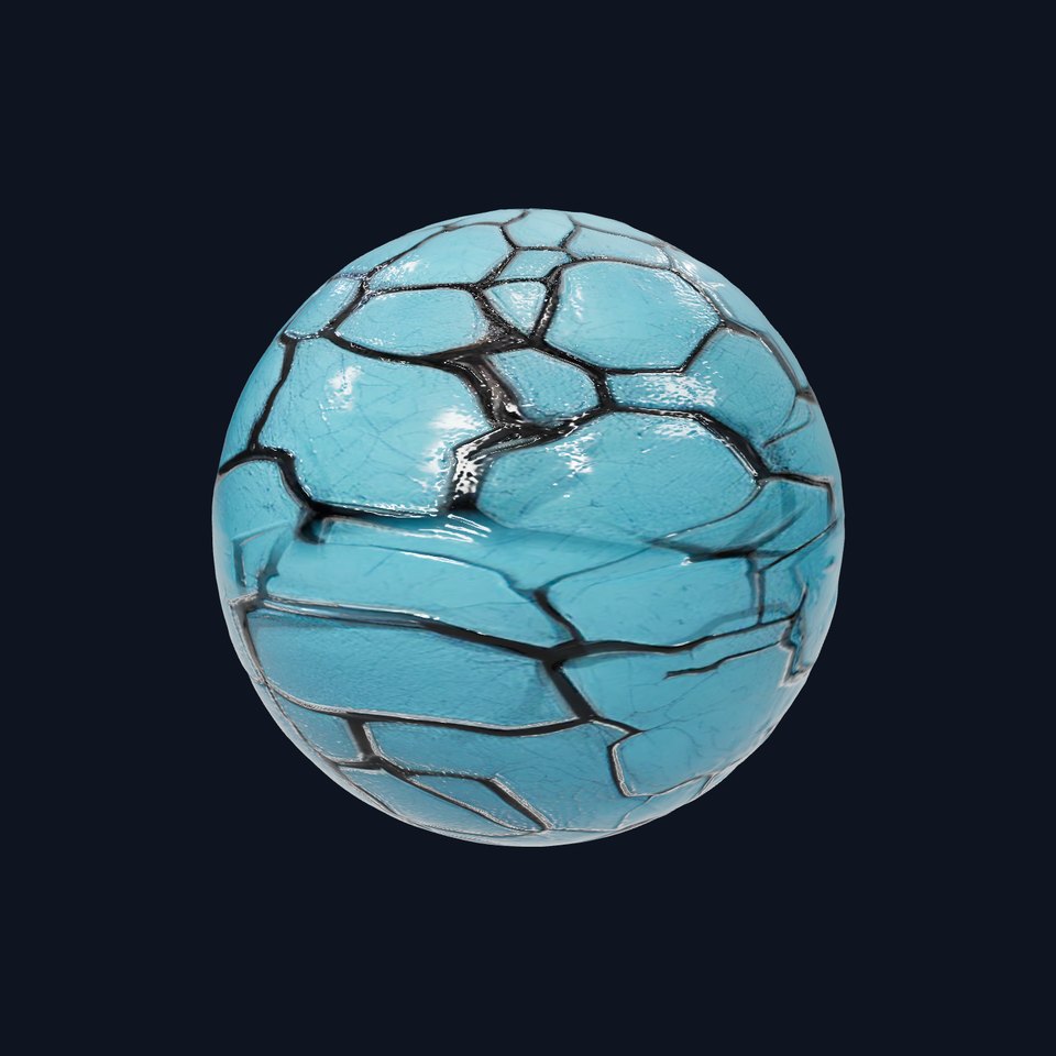 HQ PBR Textures Set Cracked Ceramic Glossy