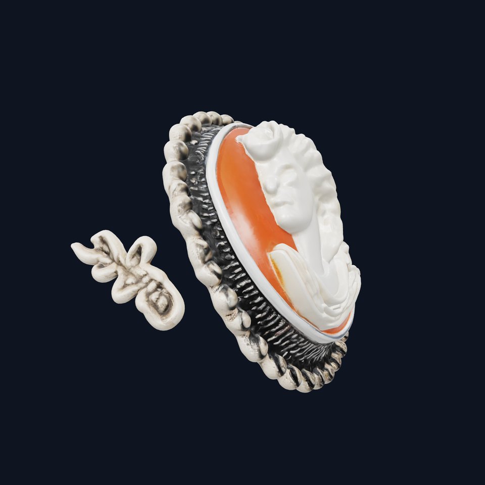 Vintage Cameo Brooch model pack