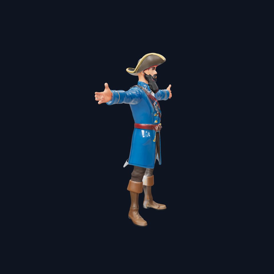 Distinctive Pirate Captain model pack