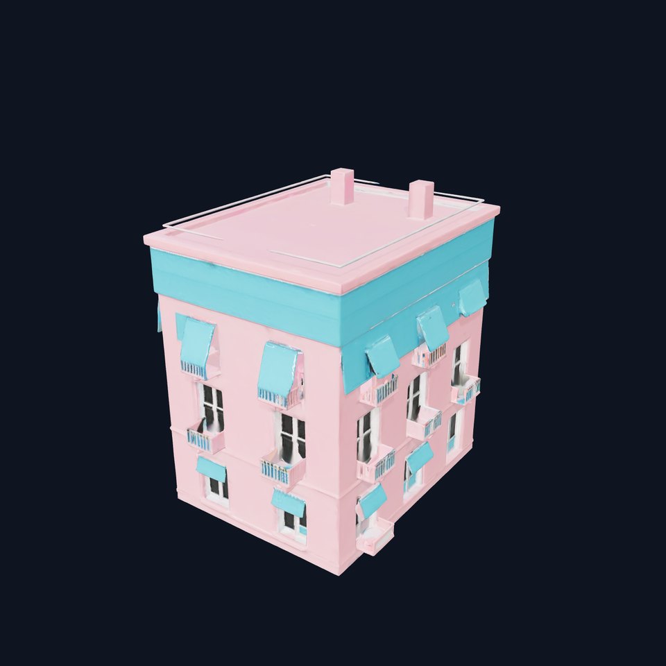 Charming Pink Building model pack