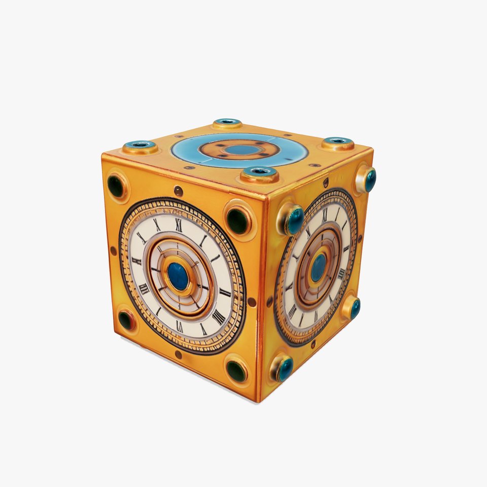 Antique Brass Clockwork Cube model pack