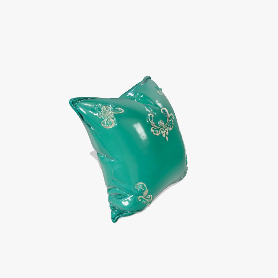 Emerald Embroidered Cushion model pack