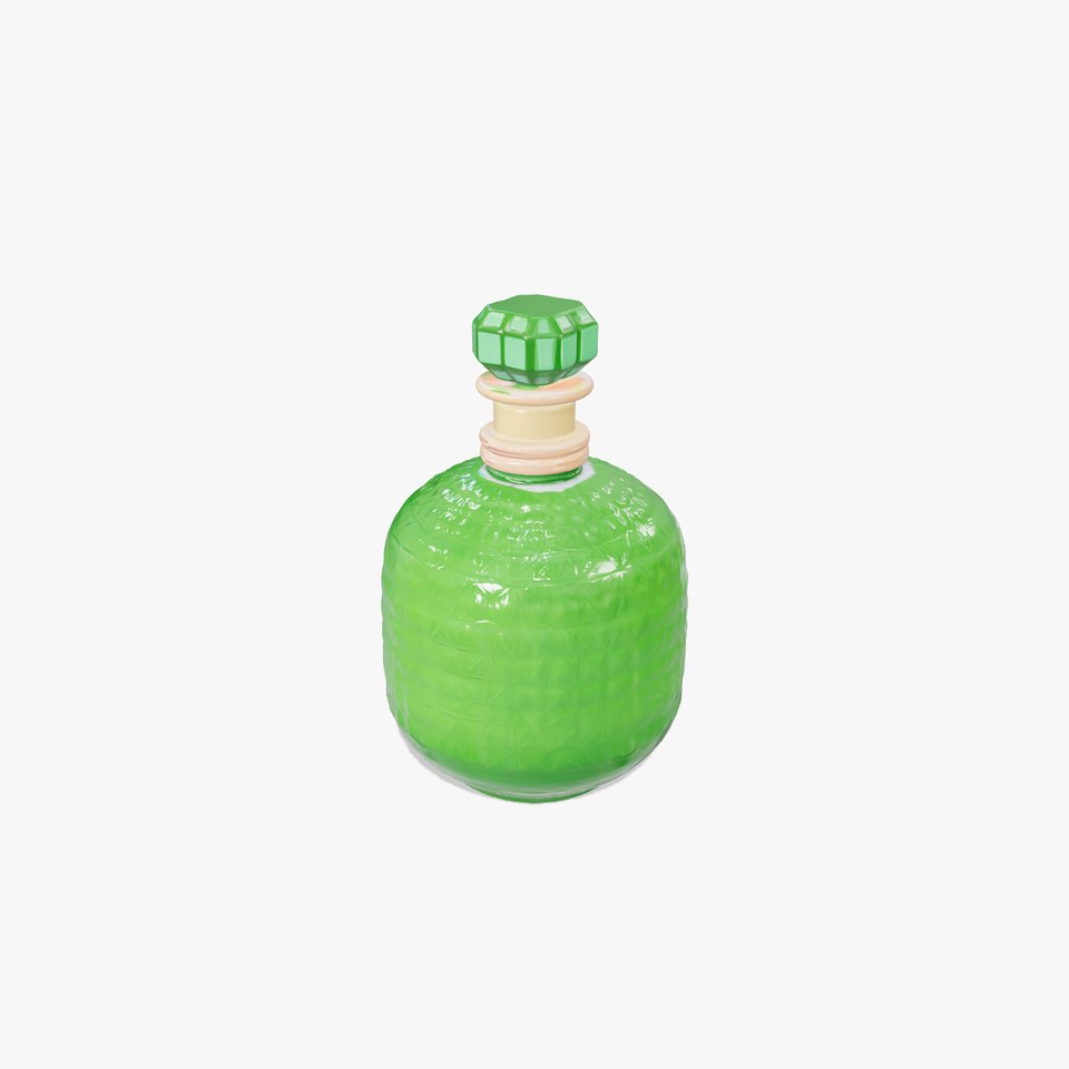 Emerald Crystal Perfume Bottle model pack