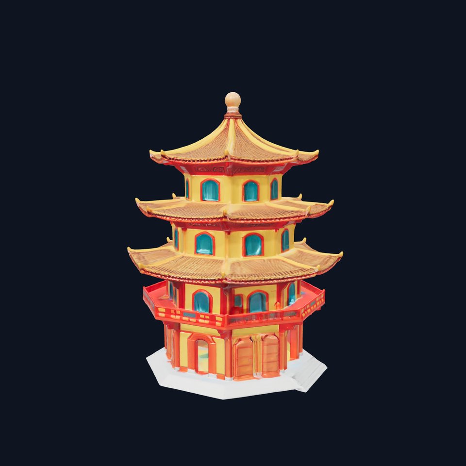 Vibrant Pagoda Architecture model pack
