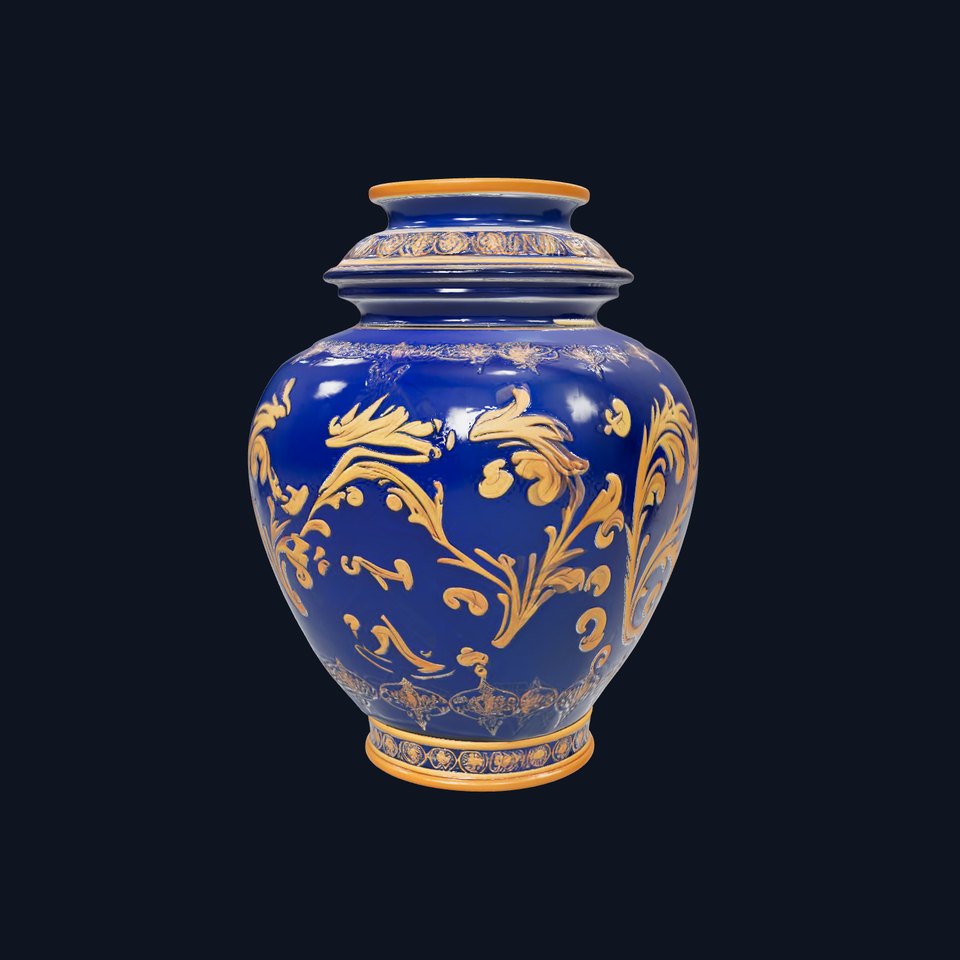 Royal Blue Ornate Vase model pack