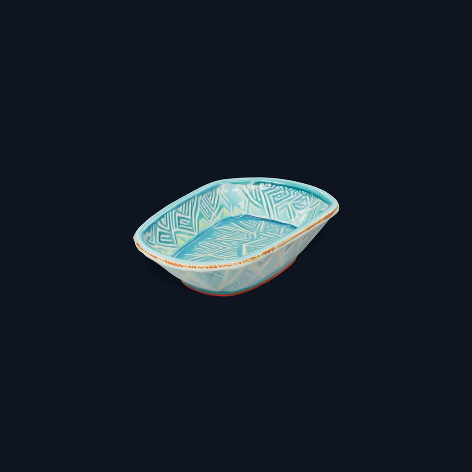 Turquoise Ceramic Dish model pack