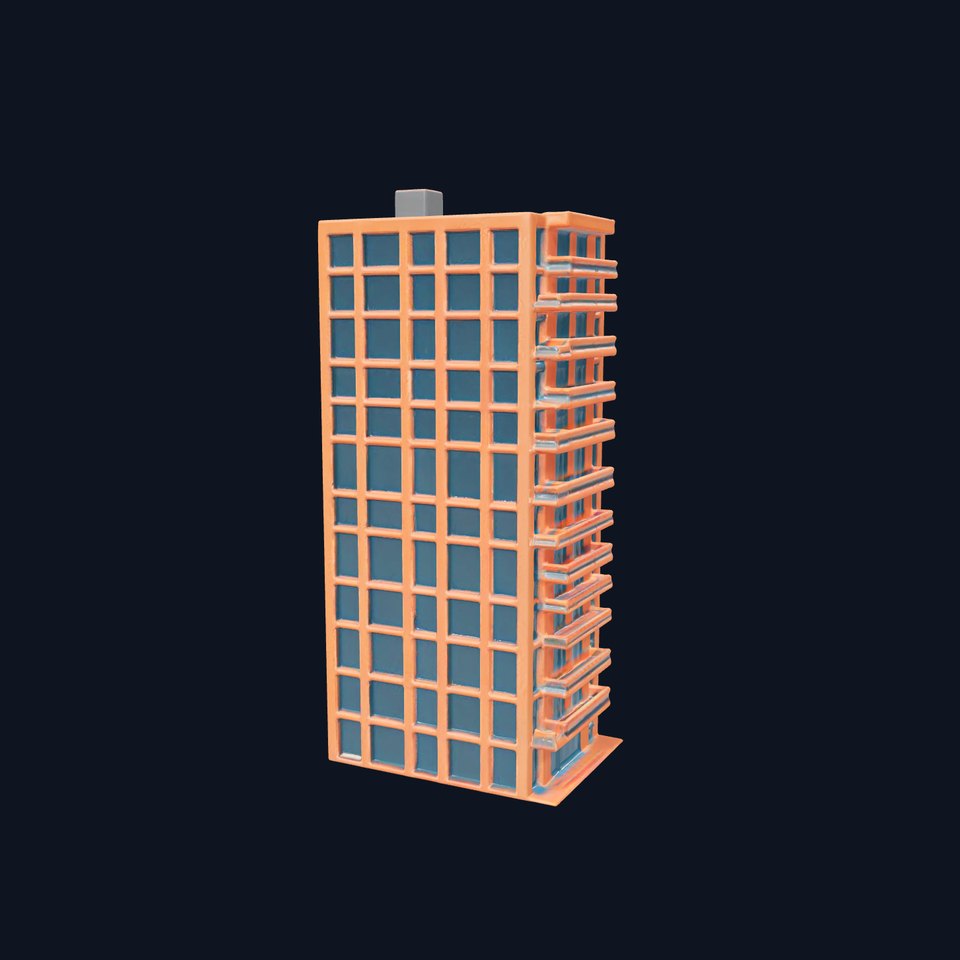 Modern Orange Skyscraper model pack