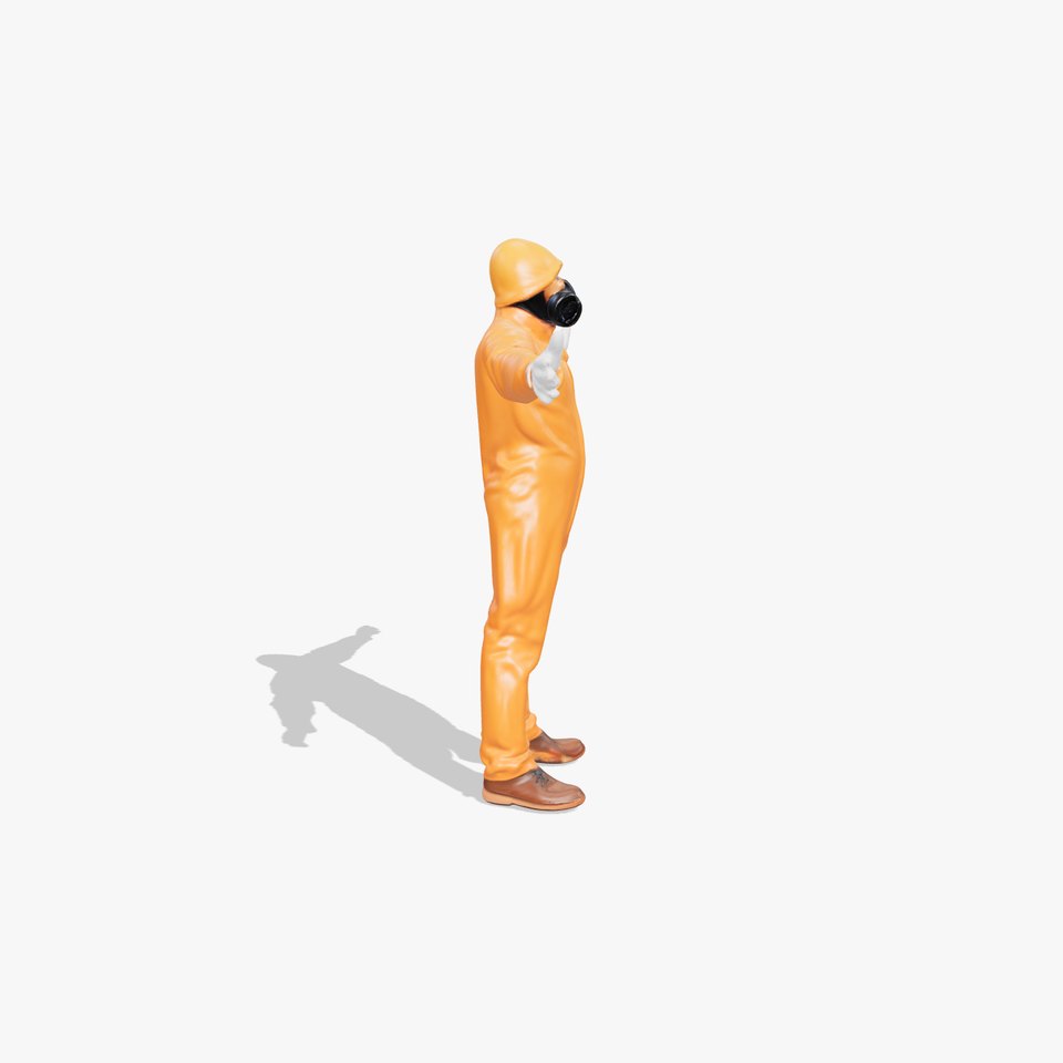 Bright Orange Hazmat Suit model pack