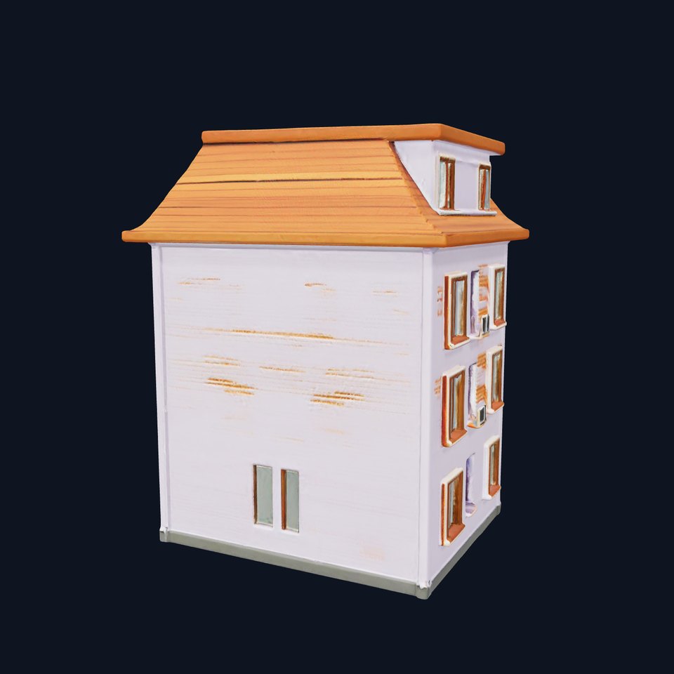 Lavender Brick Building model pack