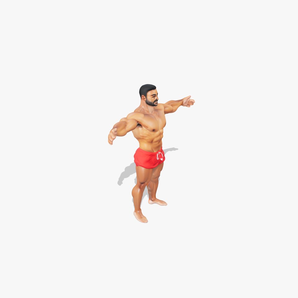 Muscular Athlete Pose model pack