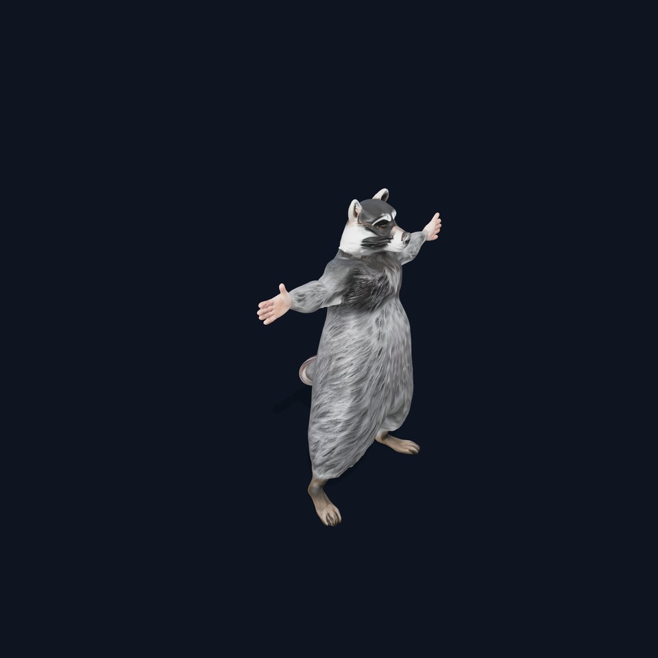 Grey Raccoon Fur model pack