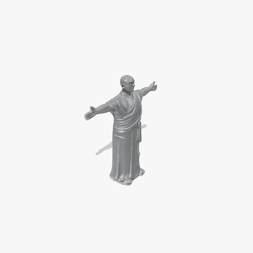Tranquil Monk Sculpture model pack