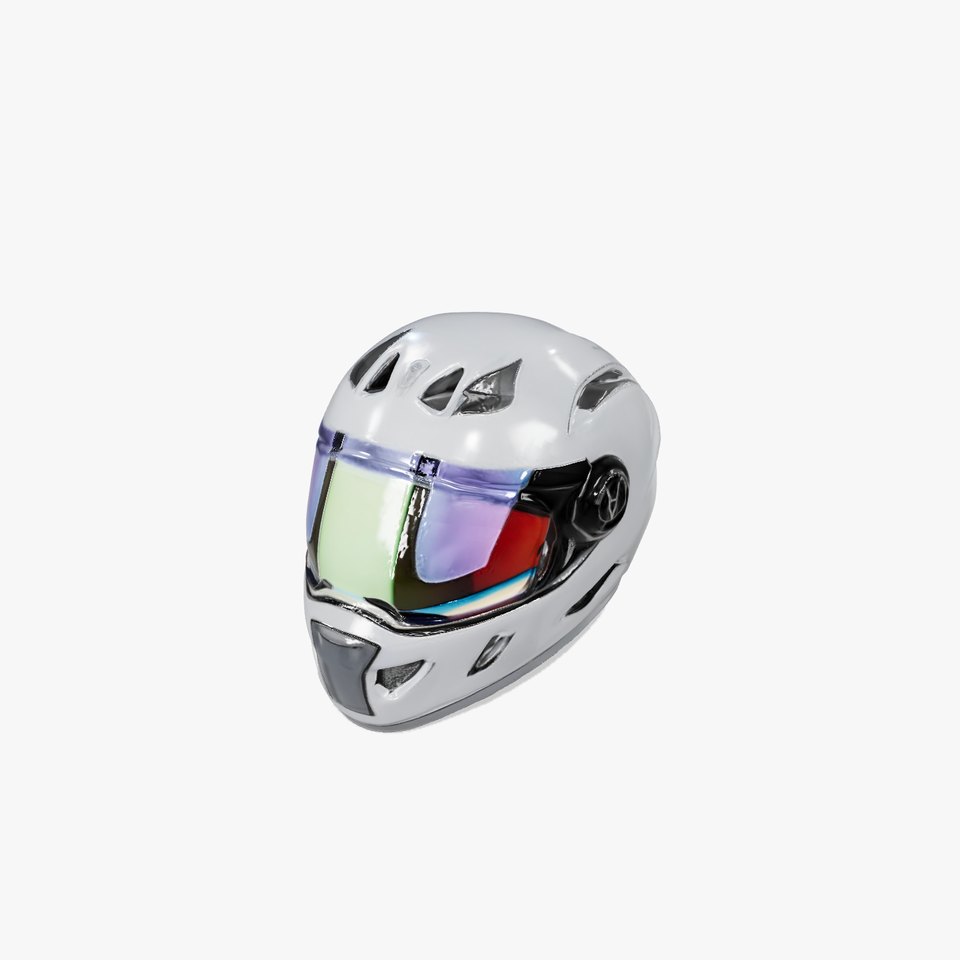 Sleek Silver Helmet model pack