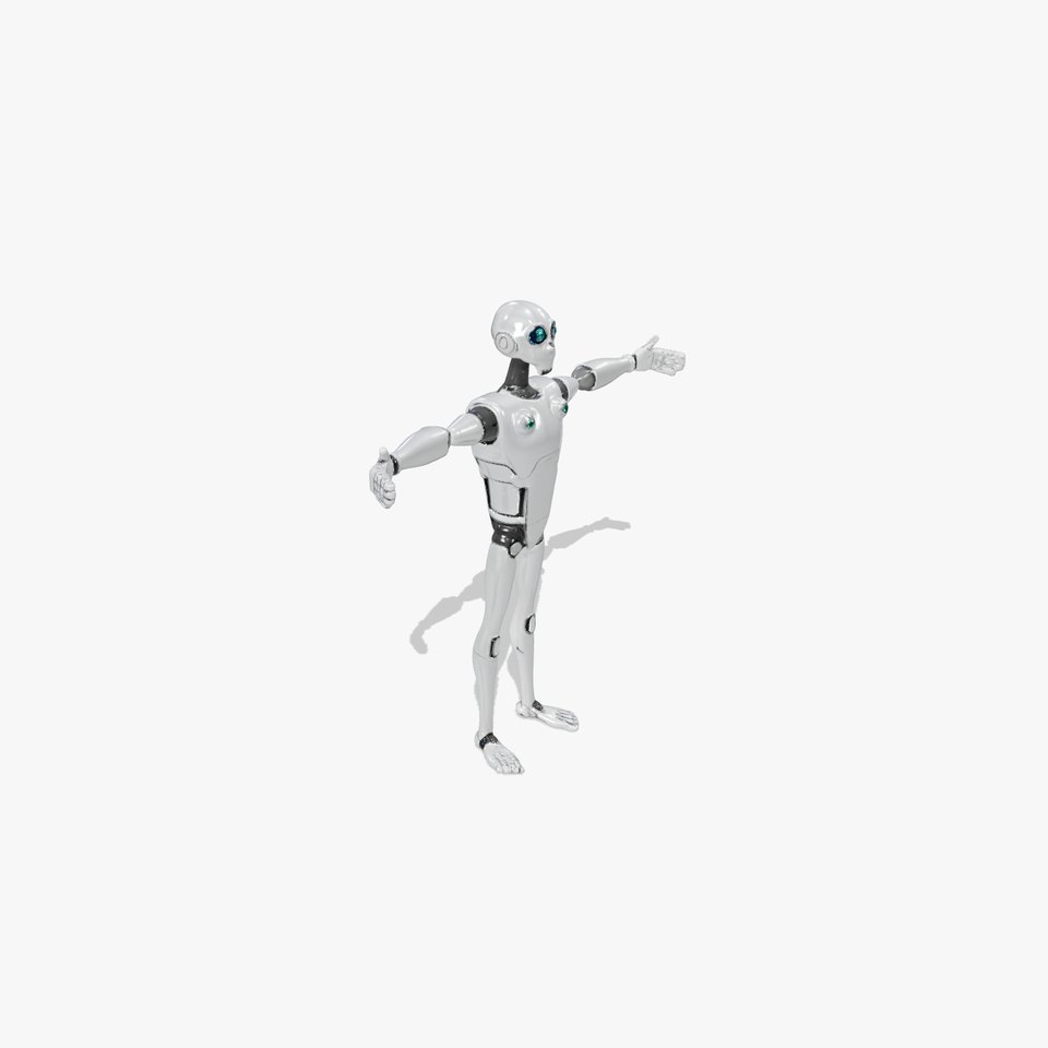 Sleek Gray Robot model pack