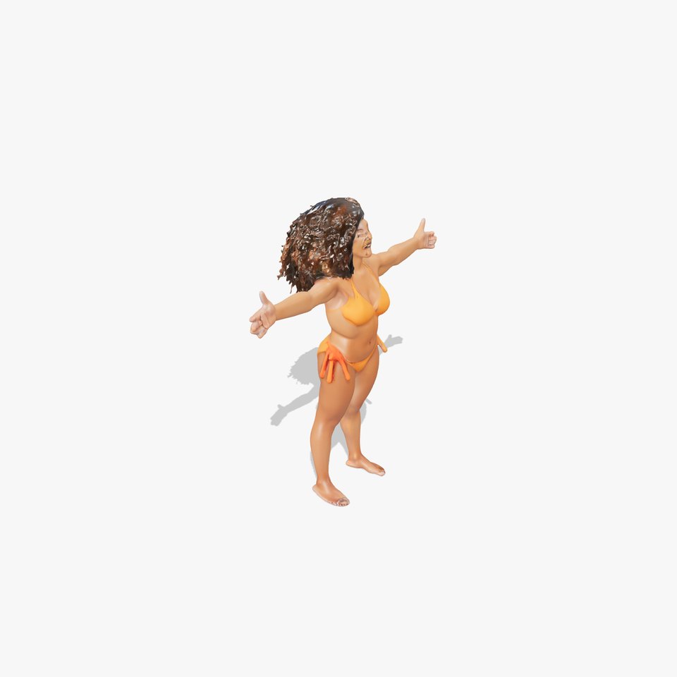 Vibrant Orange Bikini model pack