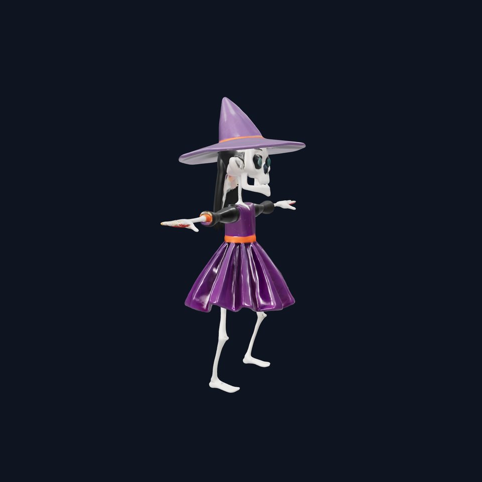 Skeleton Witch Purple model pack