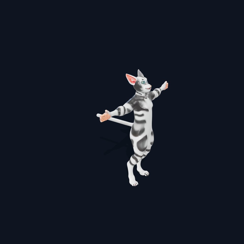 Striped Cartoon Cat model pack